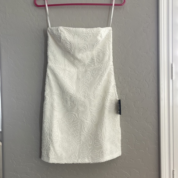 Lulus white mini embroidered strapless dress- Spring Break! - Picture 1 of 3